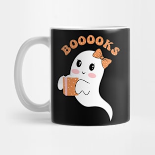 Booooks Ghost Funny Book Reading Halloween Cute Teacher women Mug